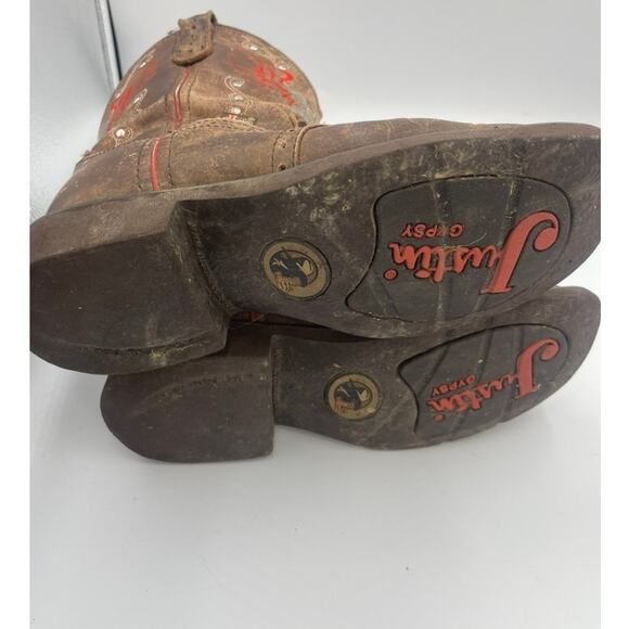 Justin Gypsy Gemma Cowgirl Western Brown Boots Stitching 8 - Picture 12 of 12